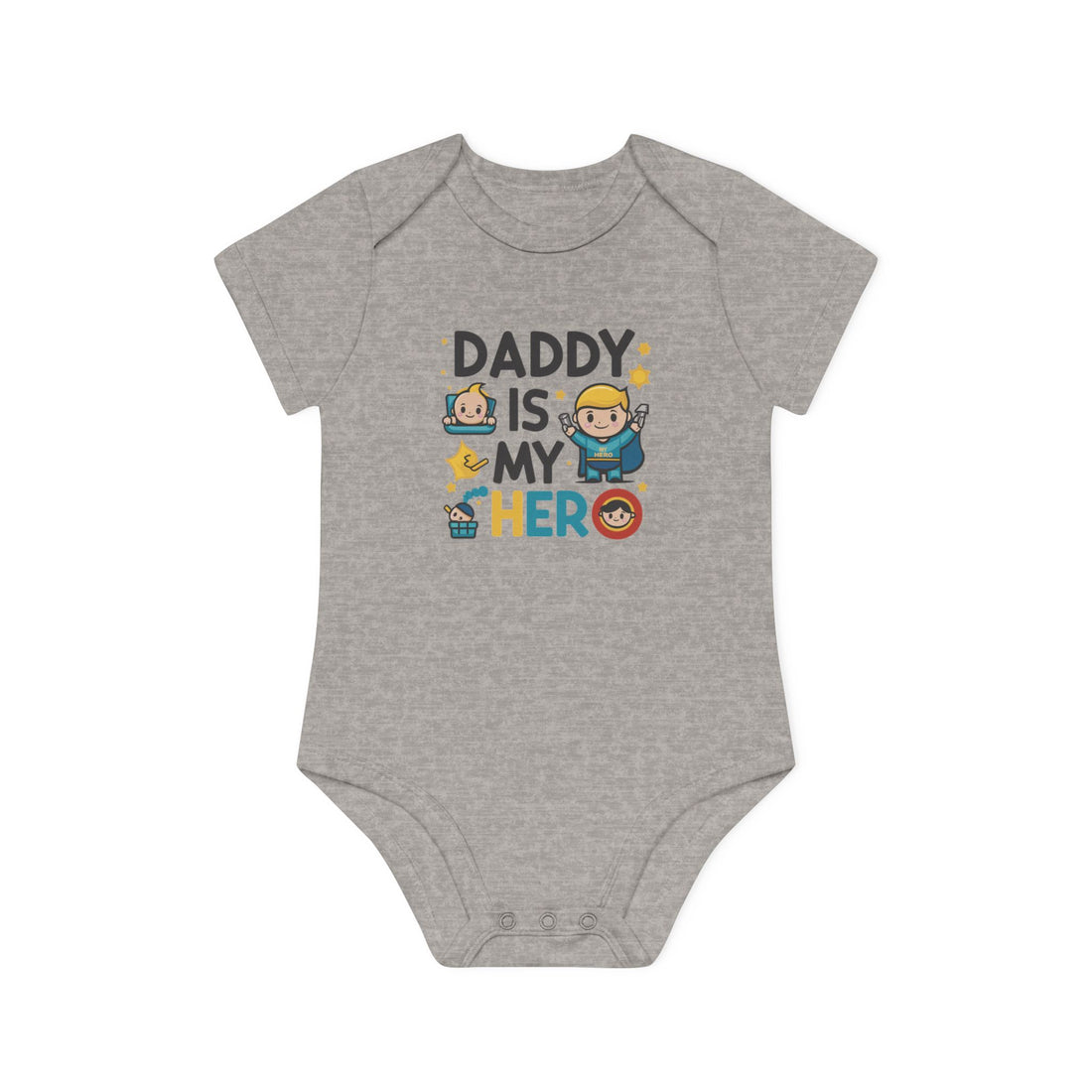 "Daddy is my hero" Baby Organic Short Sleeve Bodysuit