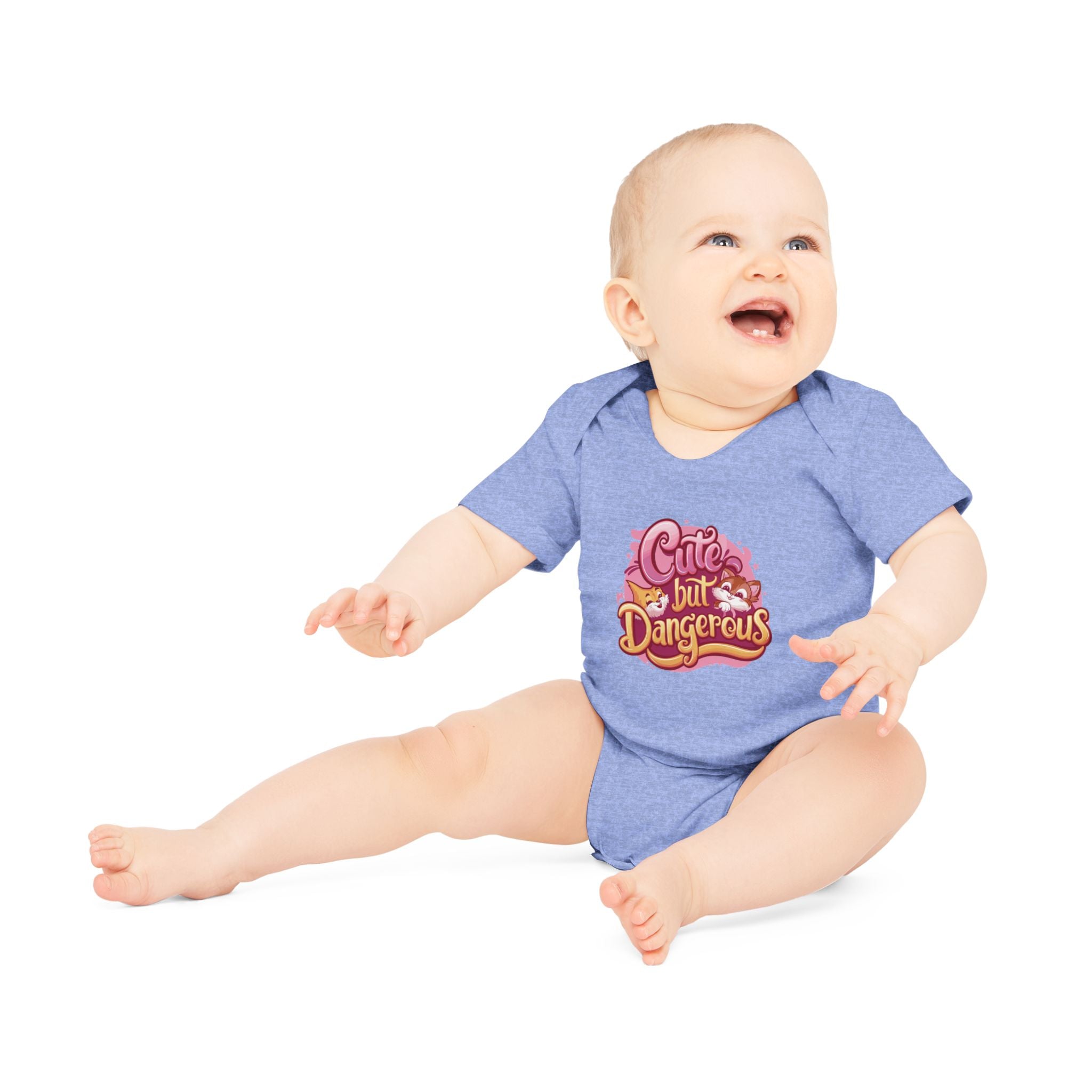 "Cute but dangerous" Baby Organic Short Sleeve Bodysuit