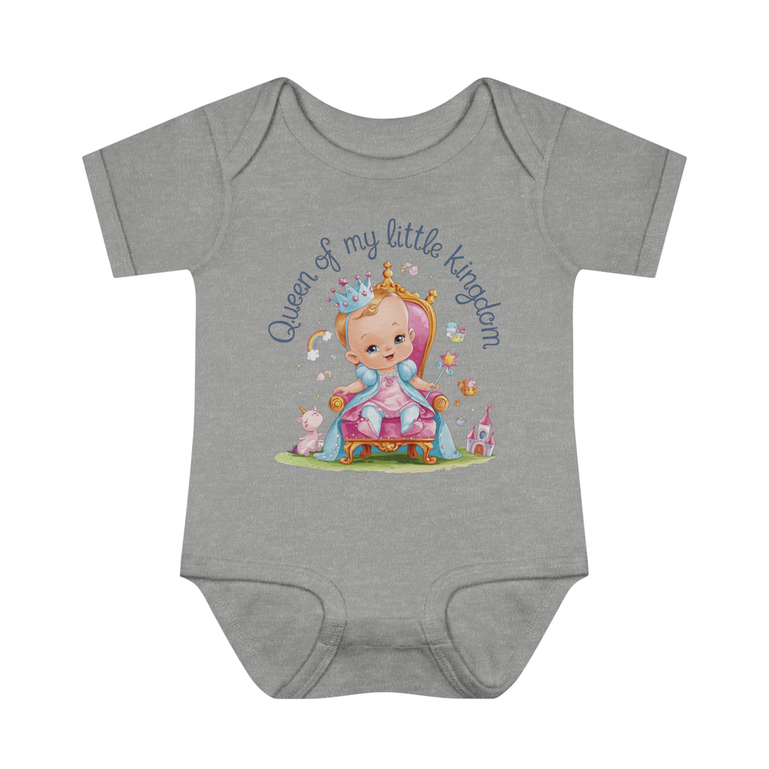 "Queen of my little kingdom" Infant Baby Rib Bodysuit