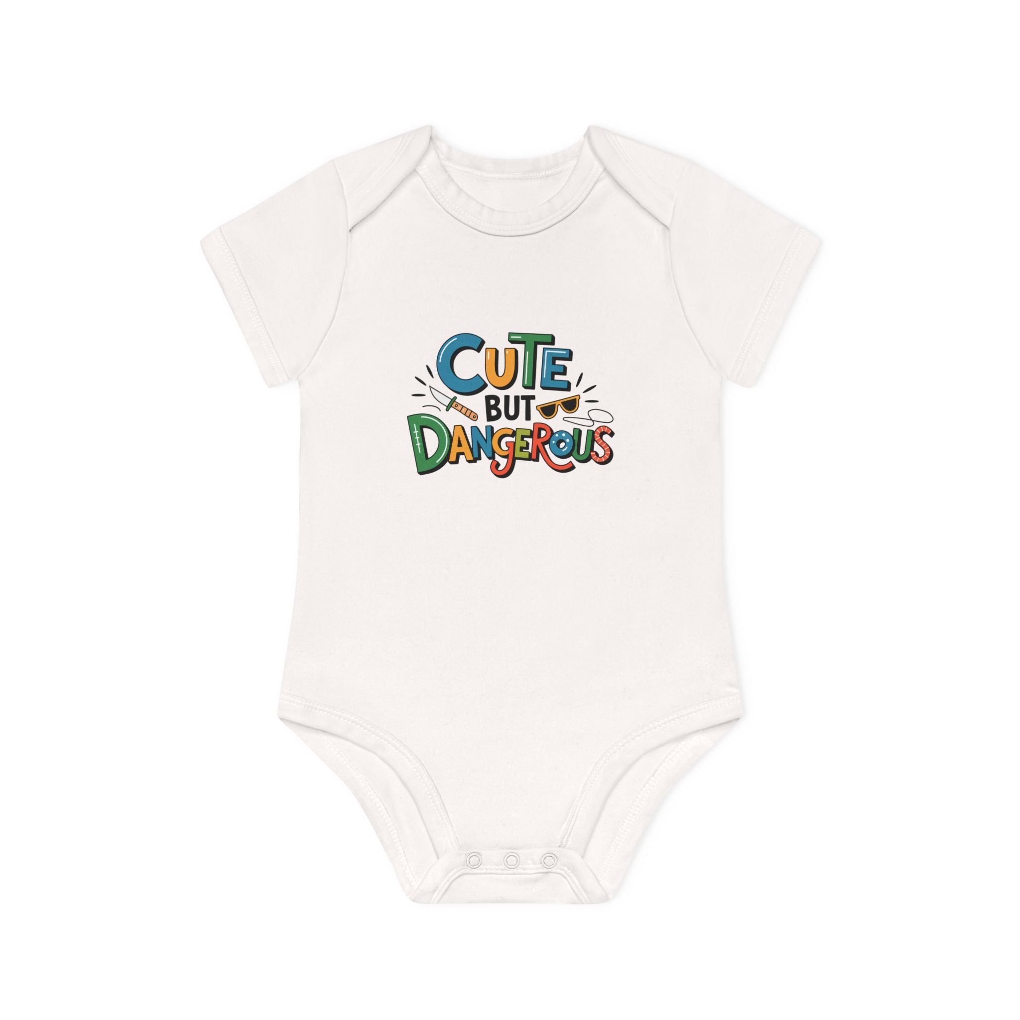 "Cute but dangerous" Baby Organic Short Sleeve Bodysuit