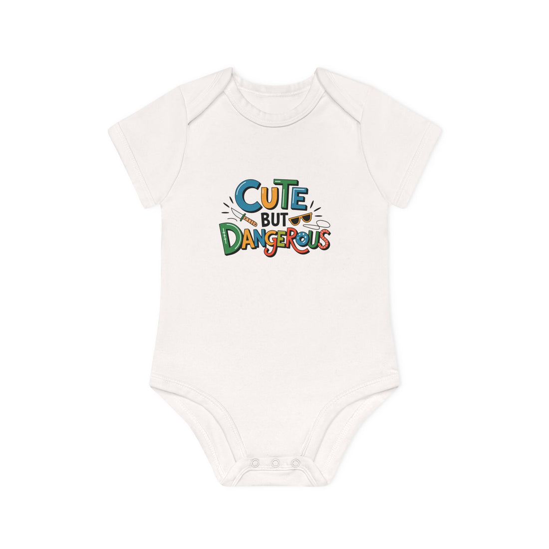 "Cute but dangerous" Baby Organic Short Sleeve Bodysuit