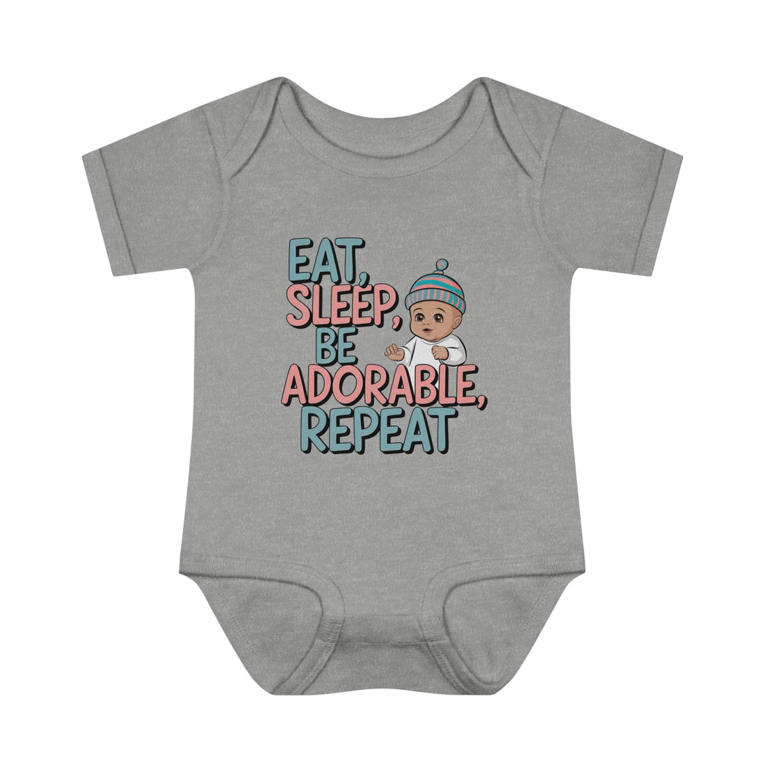 "Eat,sleep,be adorable,repeat" Infant Baby Rib Bodysuit