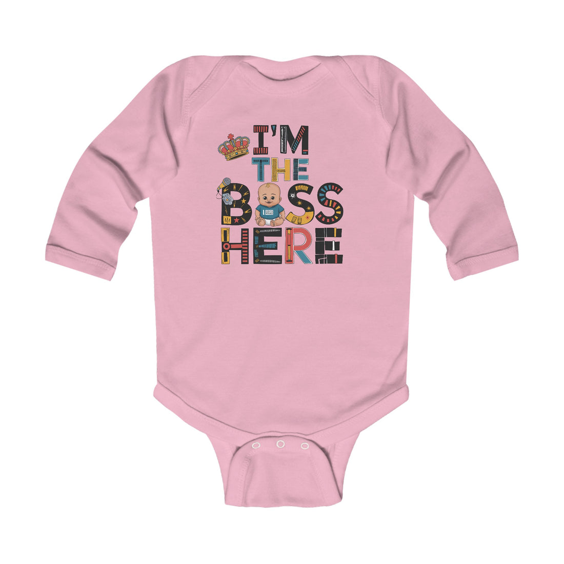 "I'm the boss here" Infant Long Sleeve Bodysuit