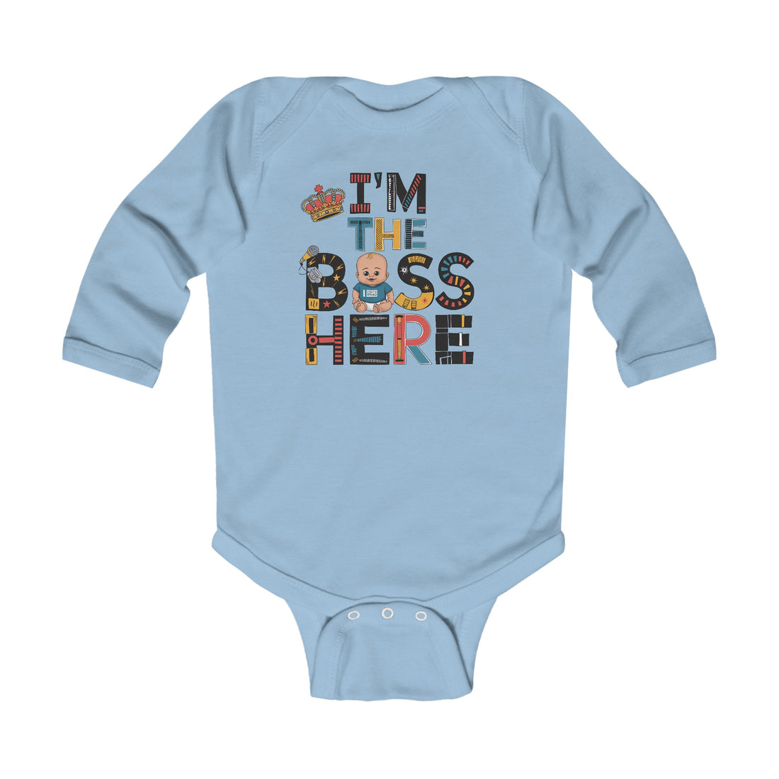 "I'm the boss here" Infant Long Sleeve Bodysuit