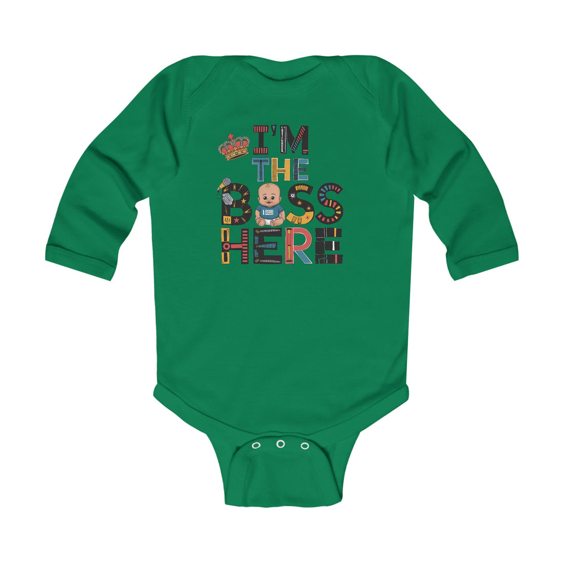 "I'm the boss here" Infant Long Sleeve Bodysuit