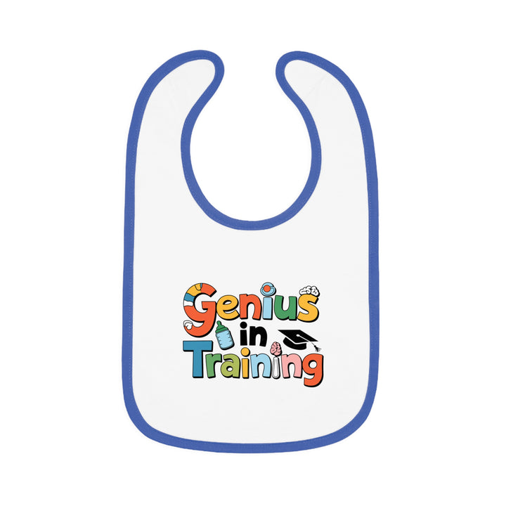 "Genius in training" Baby Contrast Trim Jersey Bib