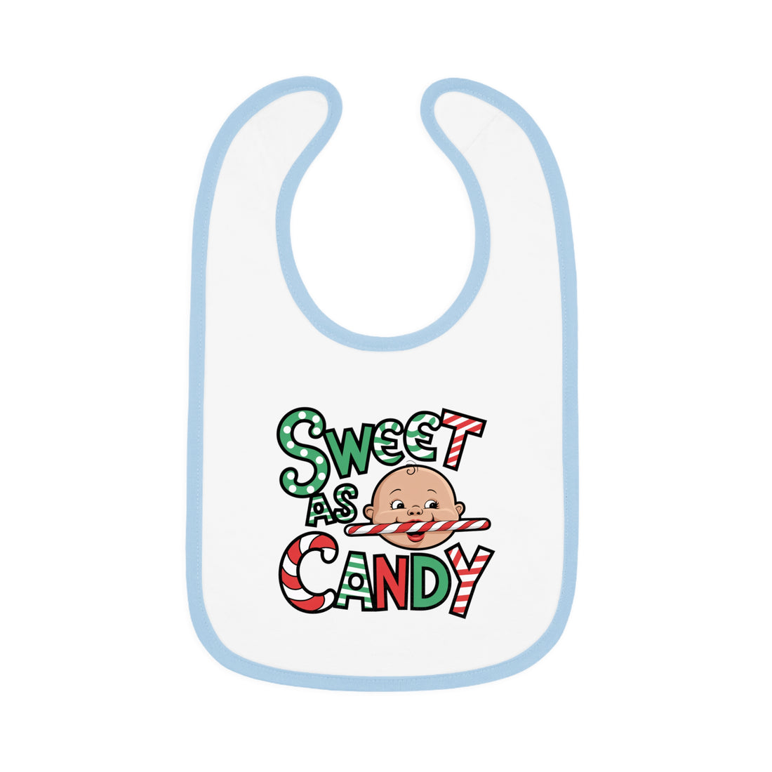 "Sweet as candy" Baby Contrast Trim Jersey Bib