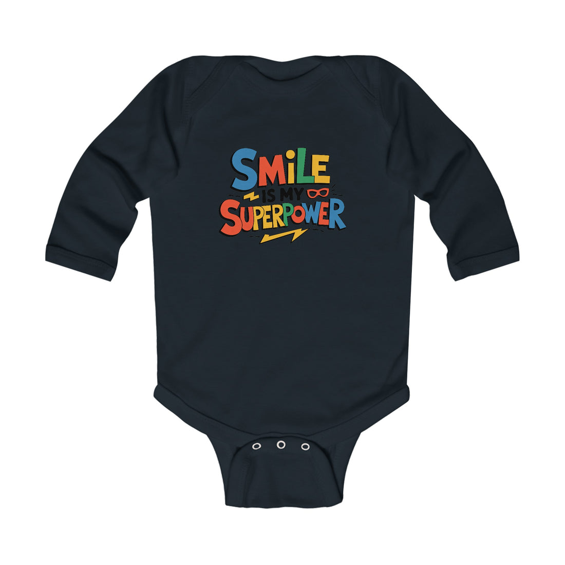 "Smile is my superpower" Infant Long Sleeve Bodysuit