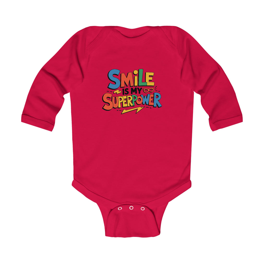 "Smile is my superpower" Infant Long Sleeve Bodysuit