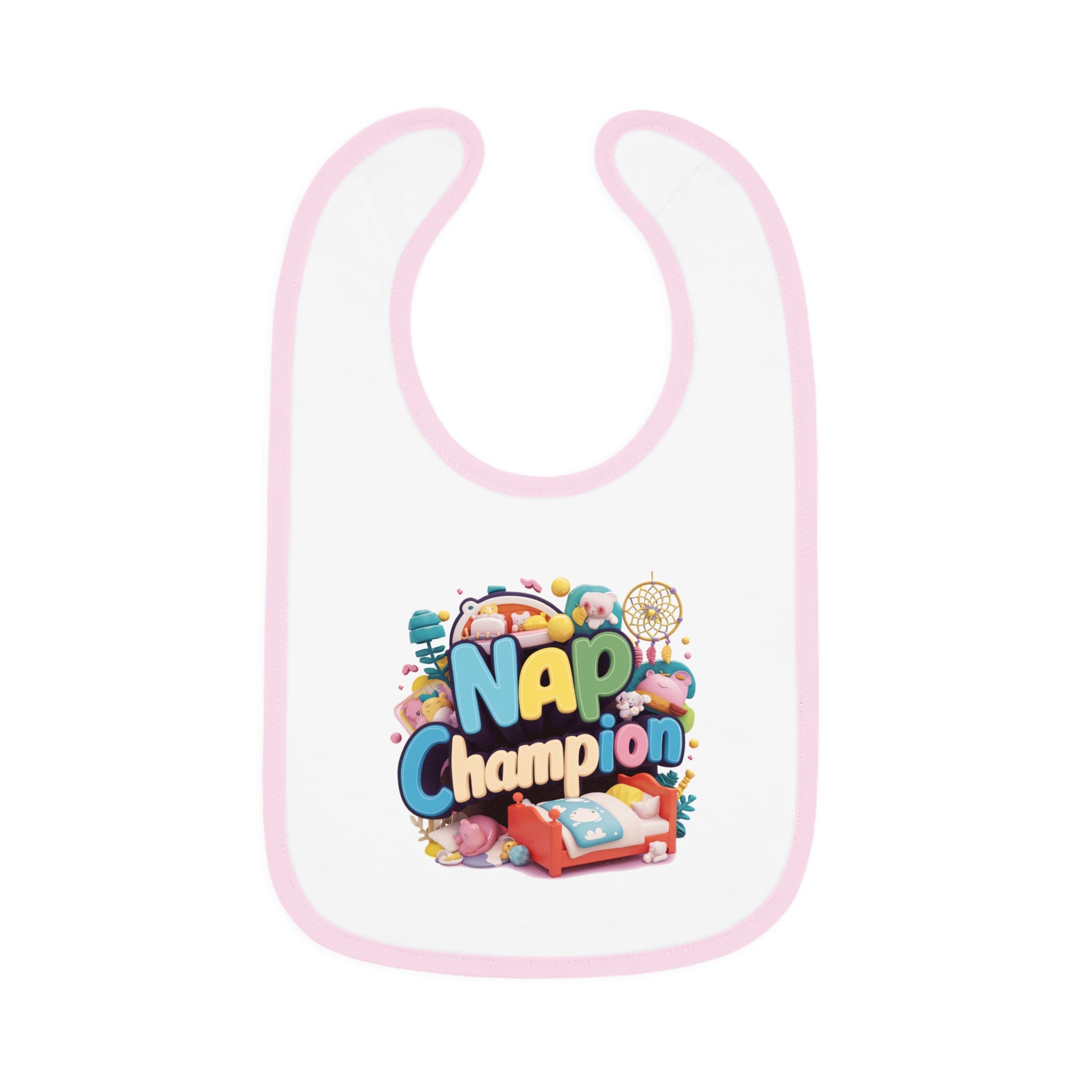 "Nap champion" Baby Contrast Trim Jersey Bib