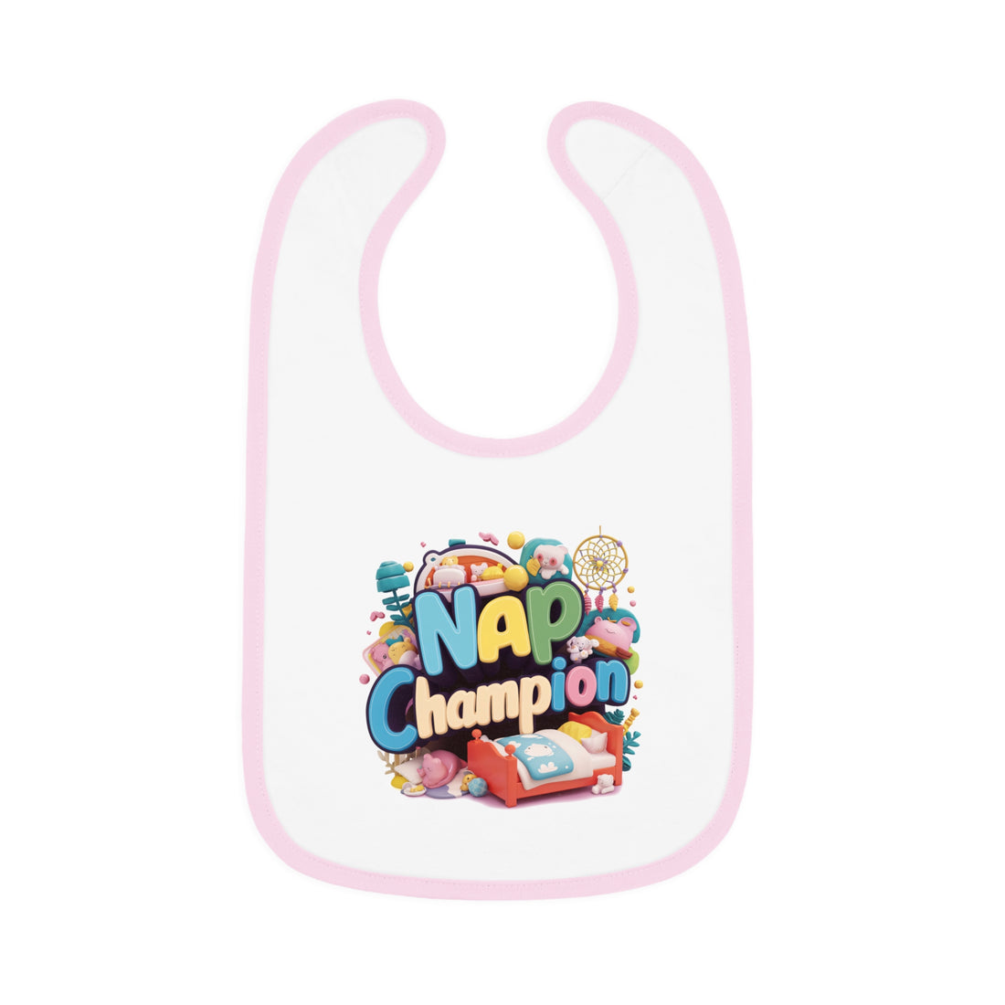 "Nap champion" Baby Contrast Trim Jersey Bib