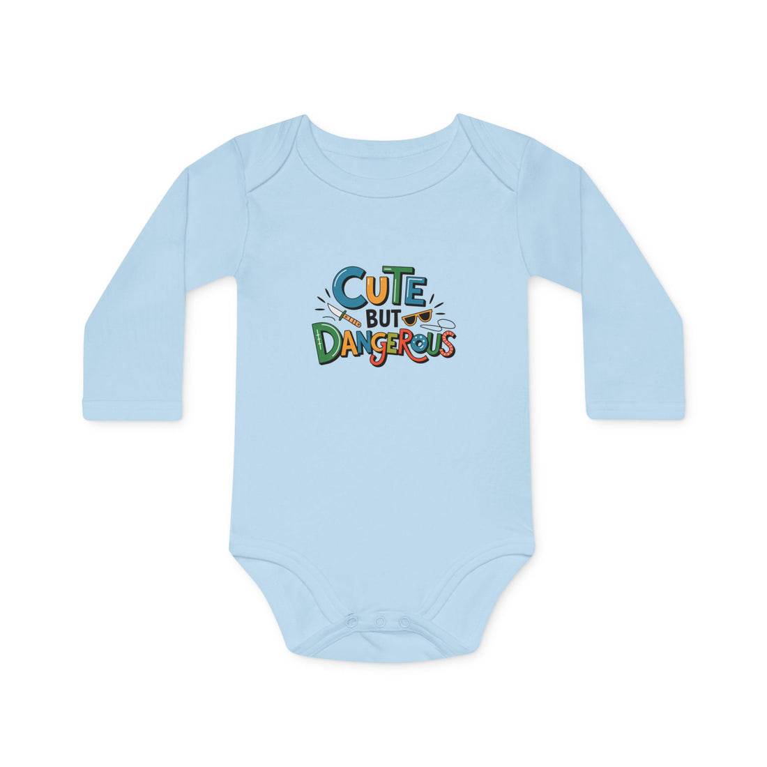 "Cute but dangerous" Baby Long-Sleeve Organic Bodysuit