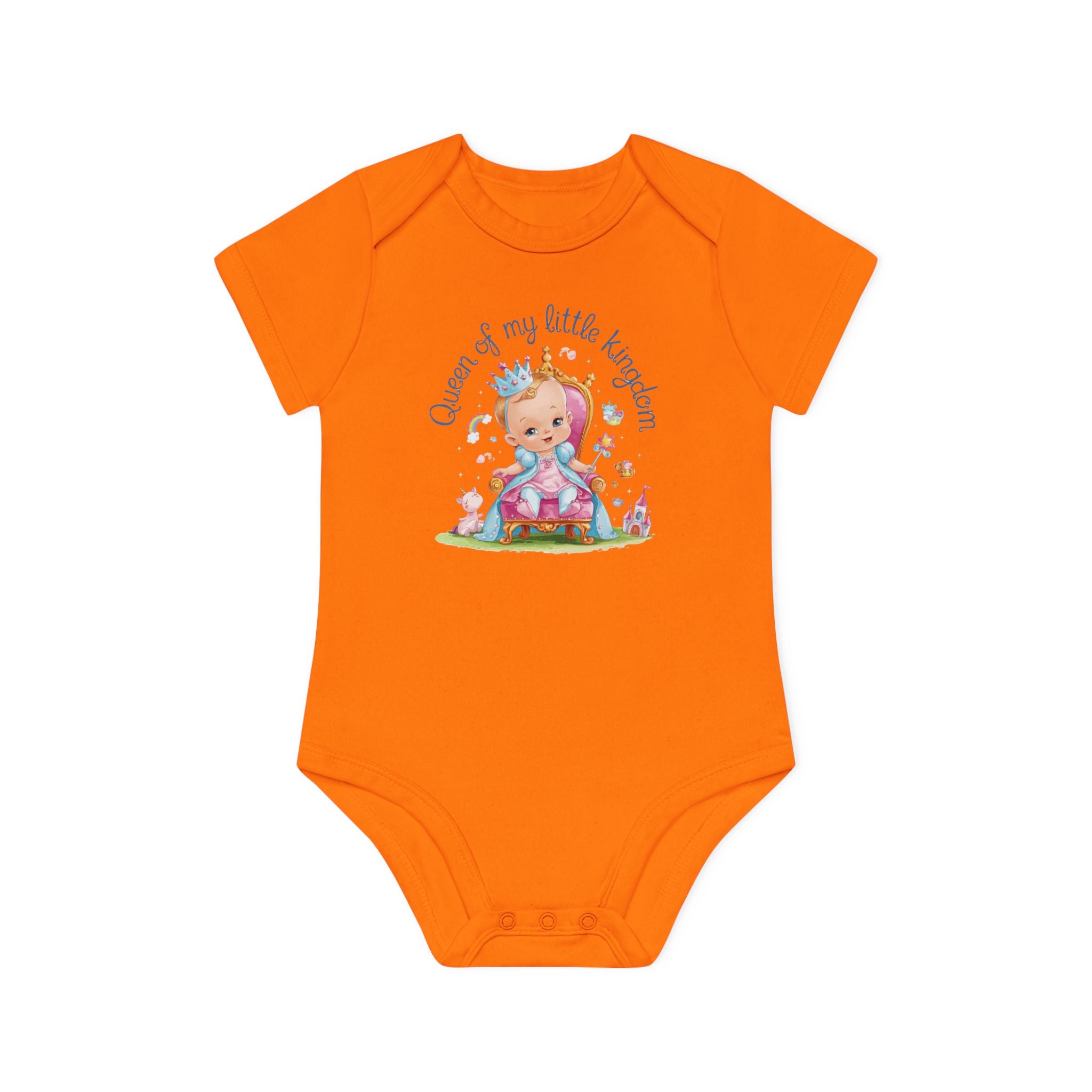 "Queen of my little kingdom" Baby Organic Short Sleeve Bodysuit