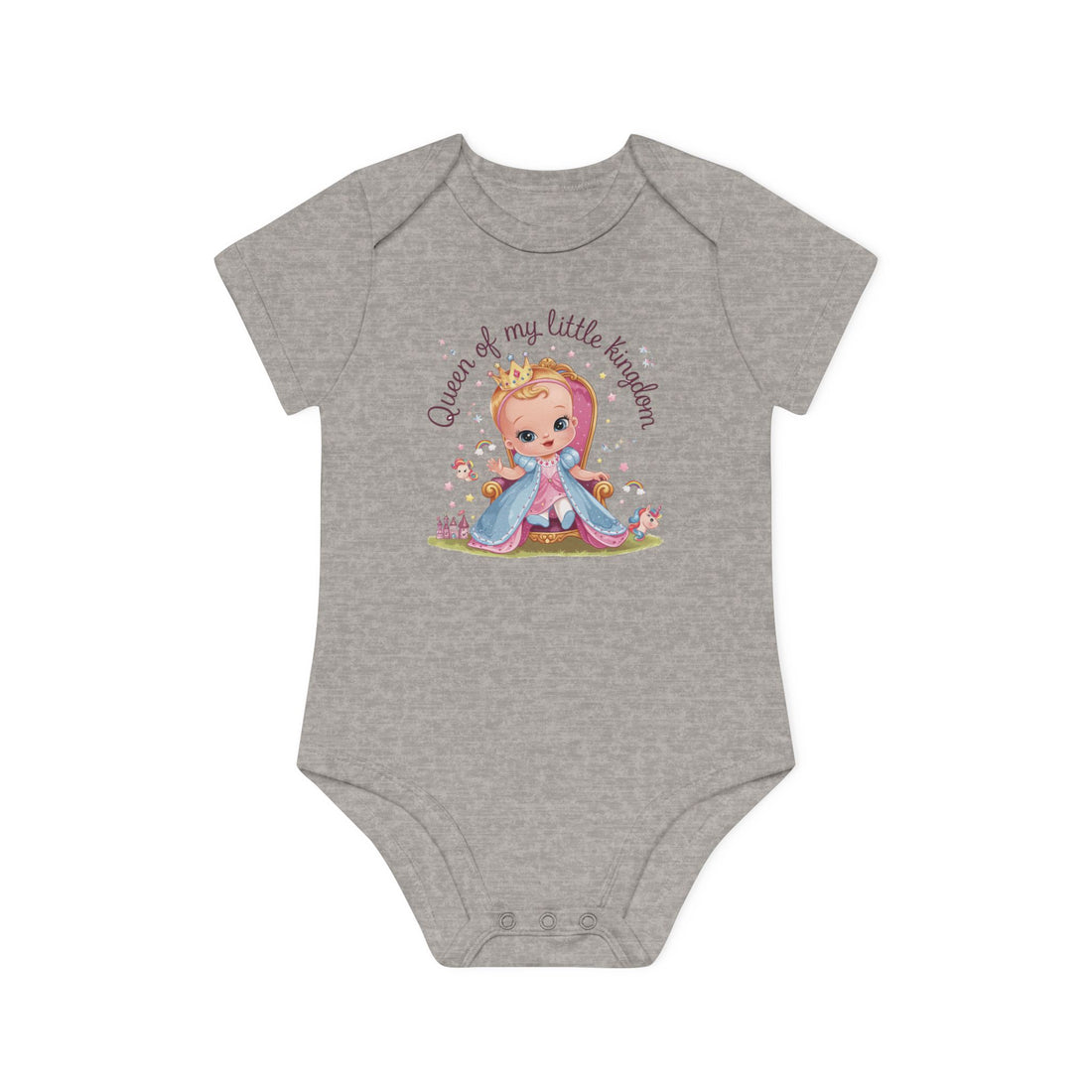 "Queen of my little kingdom" Baby Organic Short Sleeve Bodysuit