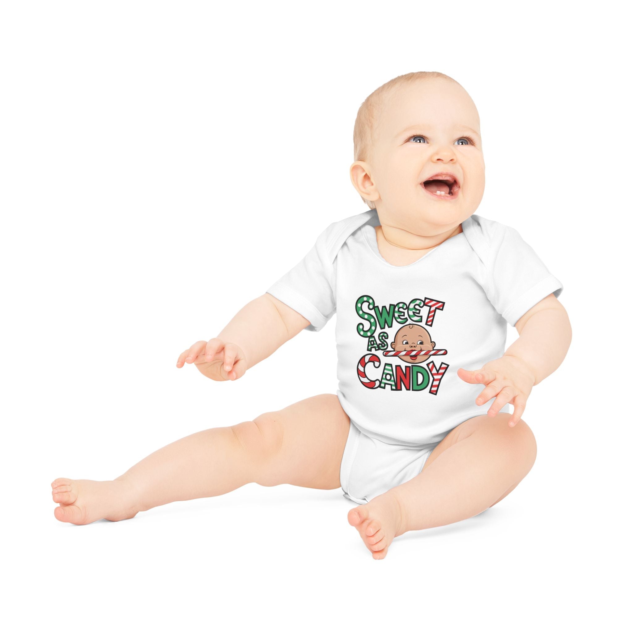 "Sweet as candy" Baby Organic Short Sleeve Bodysuit