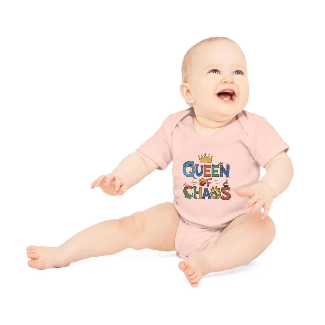 "Queen of chaos" Baby Organic Short Sleeve Bodysuit