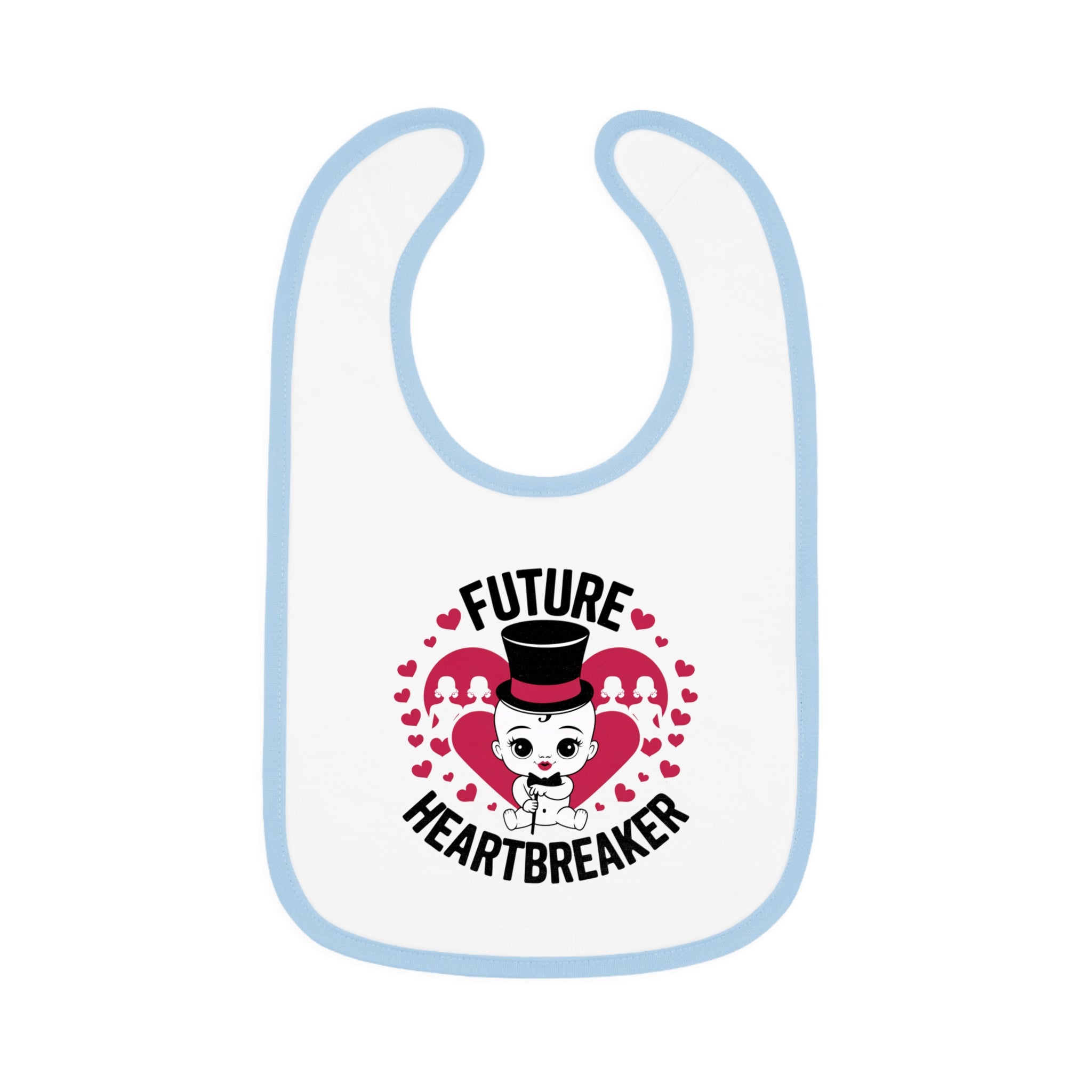 "Future heartbreaker" Baby Contrast Trim Jersey Bib