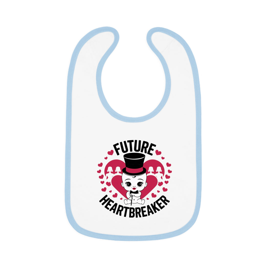 "Future heartbreaker" Baby Contrast Trim Jersey Bib