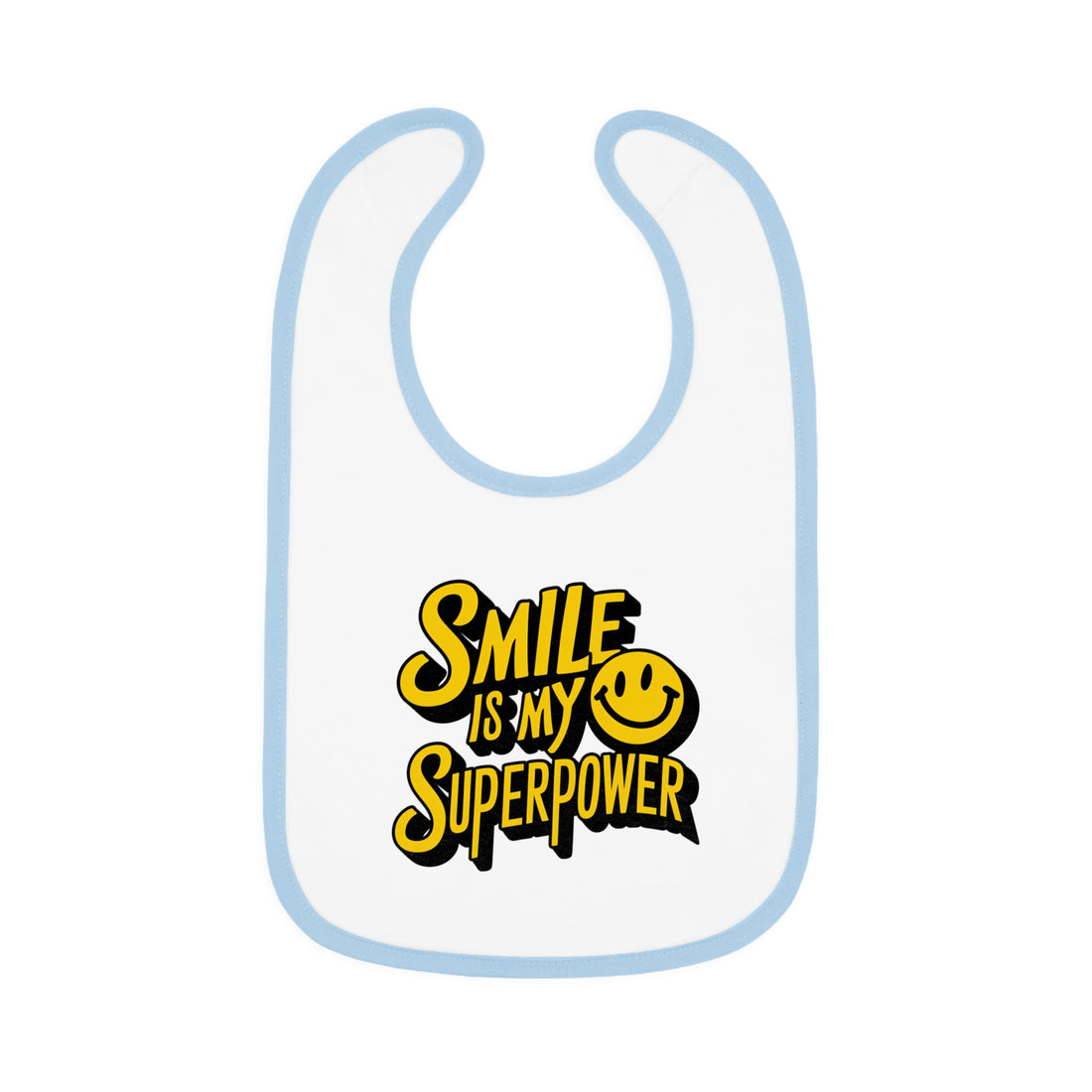 "Smile is my superpower" Baby Contrast Trim Jersey Bib