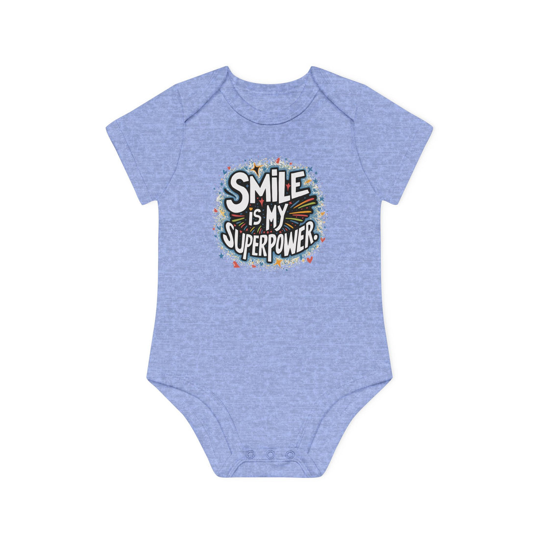 "Smile is my superpower" Baby Organic Short Sleeve Bodysuit