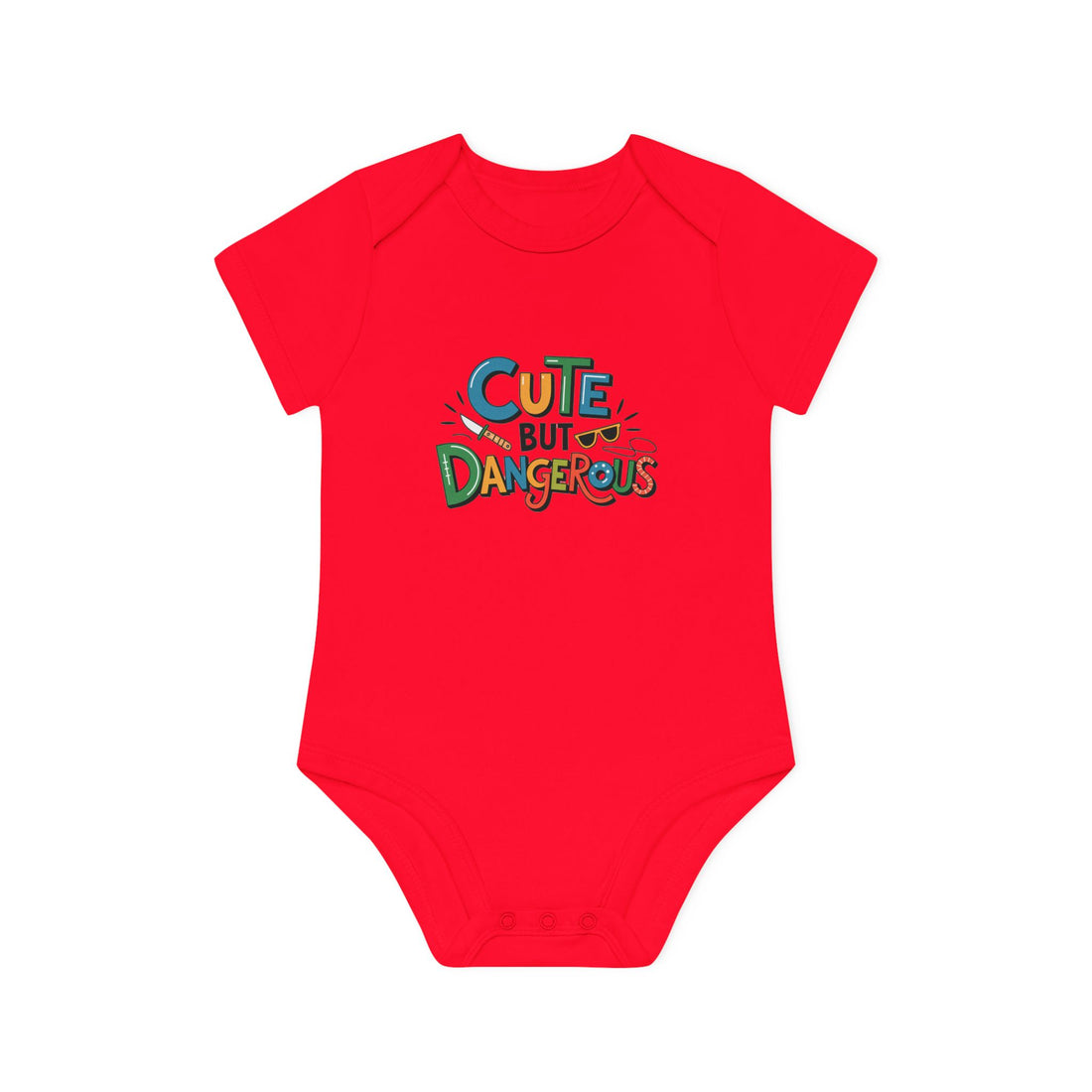 "Cute but dangerous" Baby Organic Short Sleeve Bodysuit