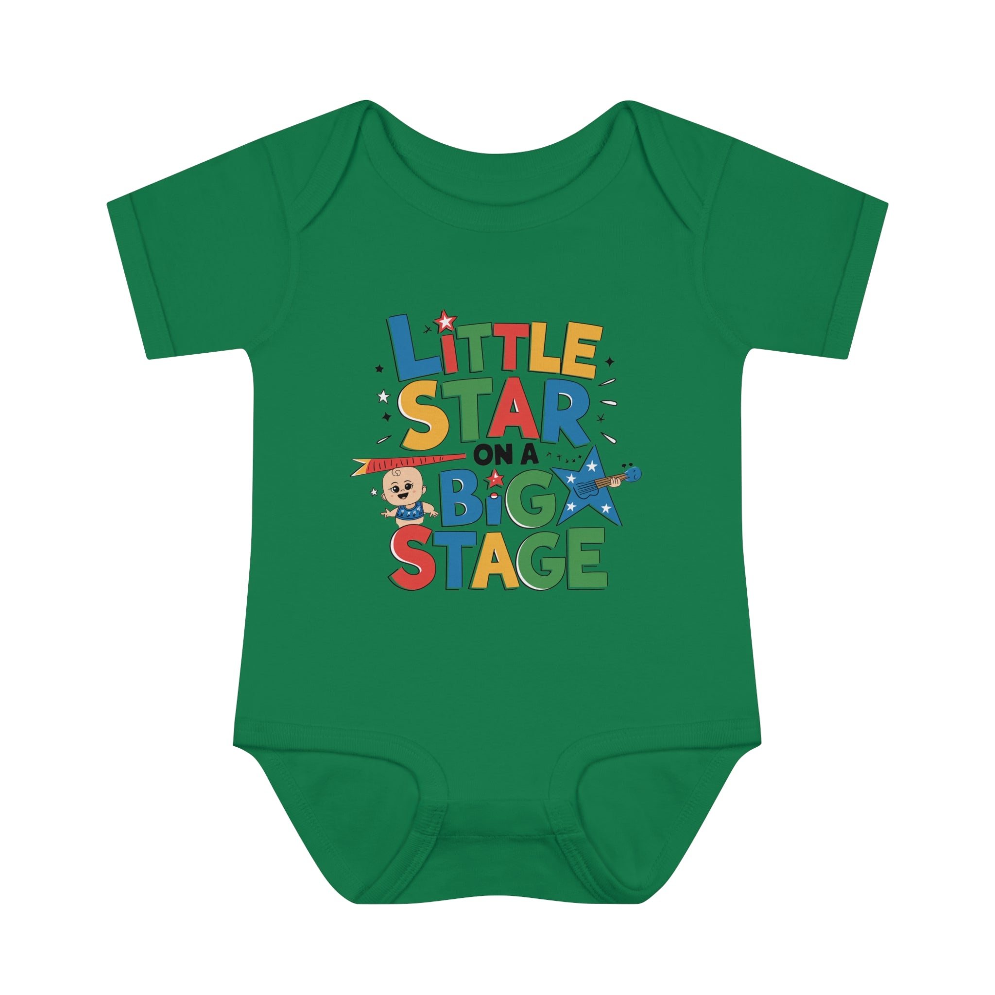 "Little star on a big stage" Infant Baby Rib Bodysuit