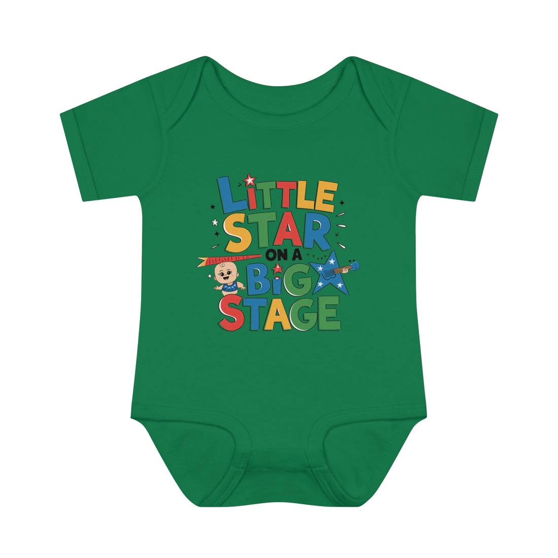 "Little star on a big stage" Infant Baby Rib Bodysuit