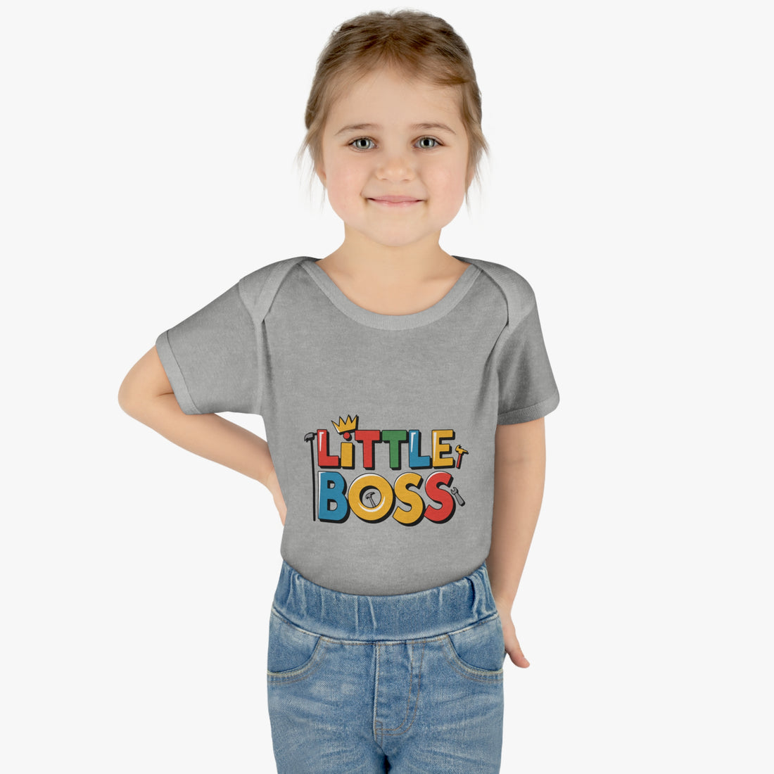 "Little boss" Infant Baby Rib Bodysuit