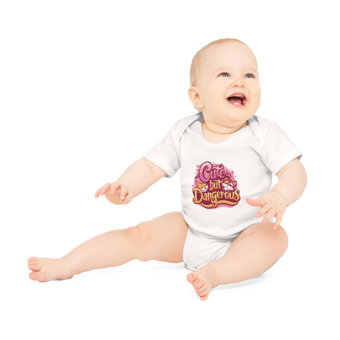 "Cute but dangerous" Baby Organic Short Sleeve Bodysuit