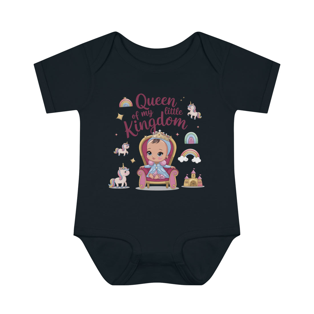 "Queen of my little kingdom" Infant Baby Rib Bodysuit