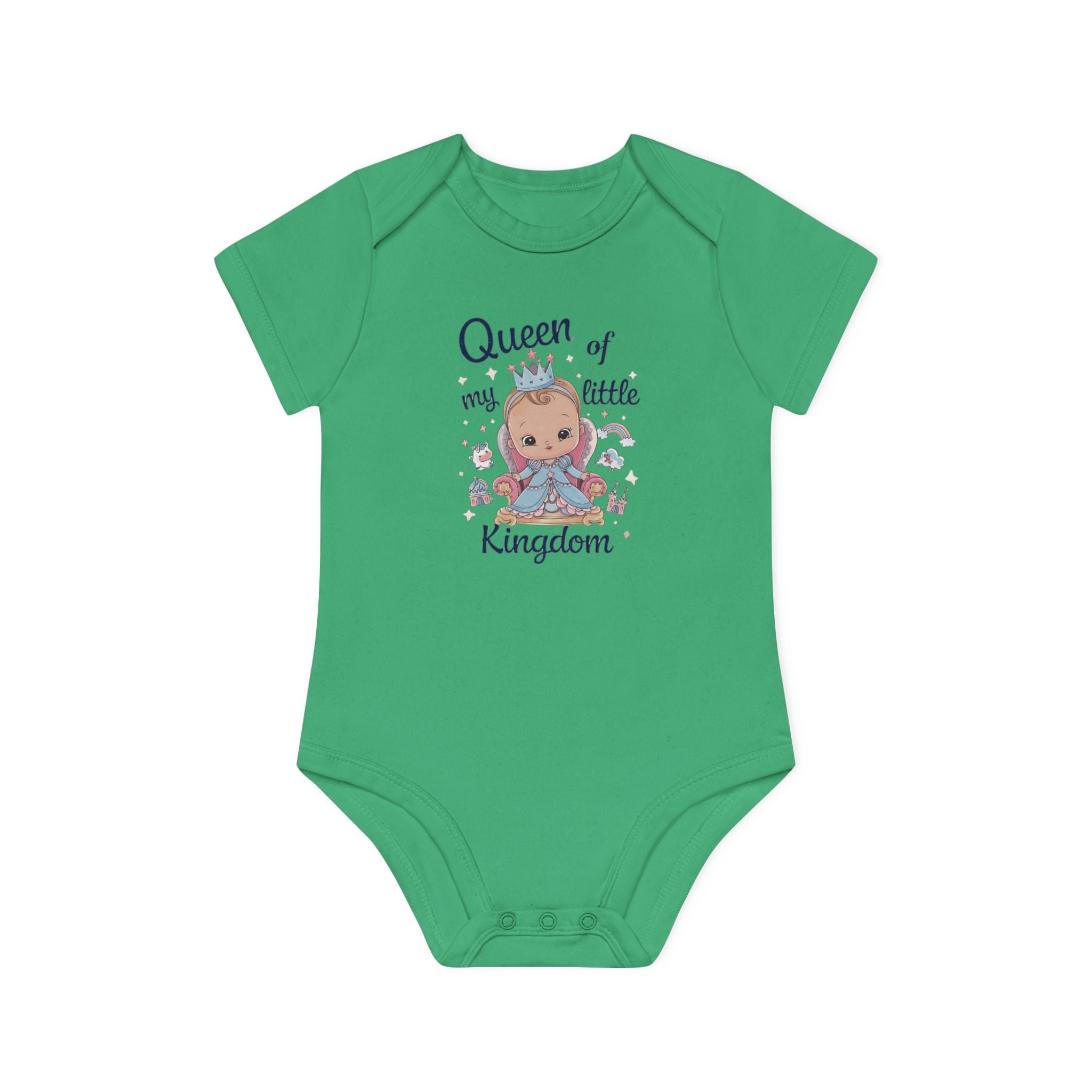 "Queen of my little kingdom" Baby Organic Short Sleeve Bodysuit