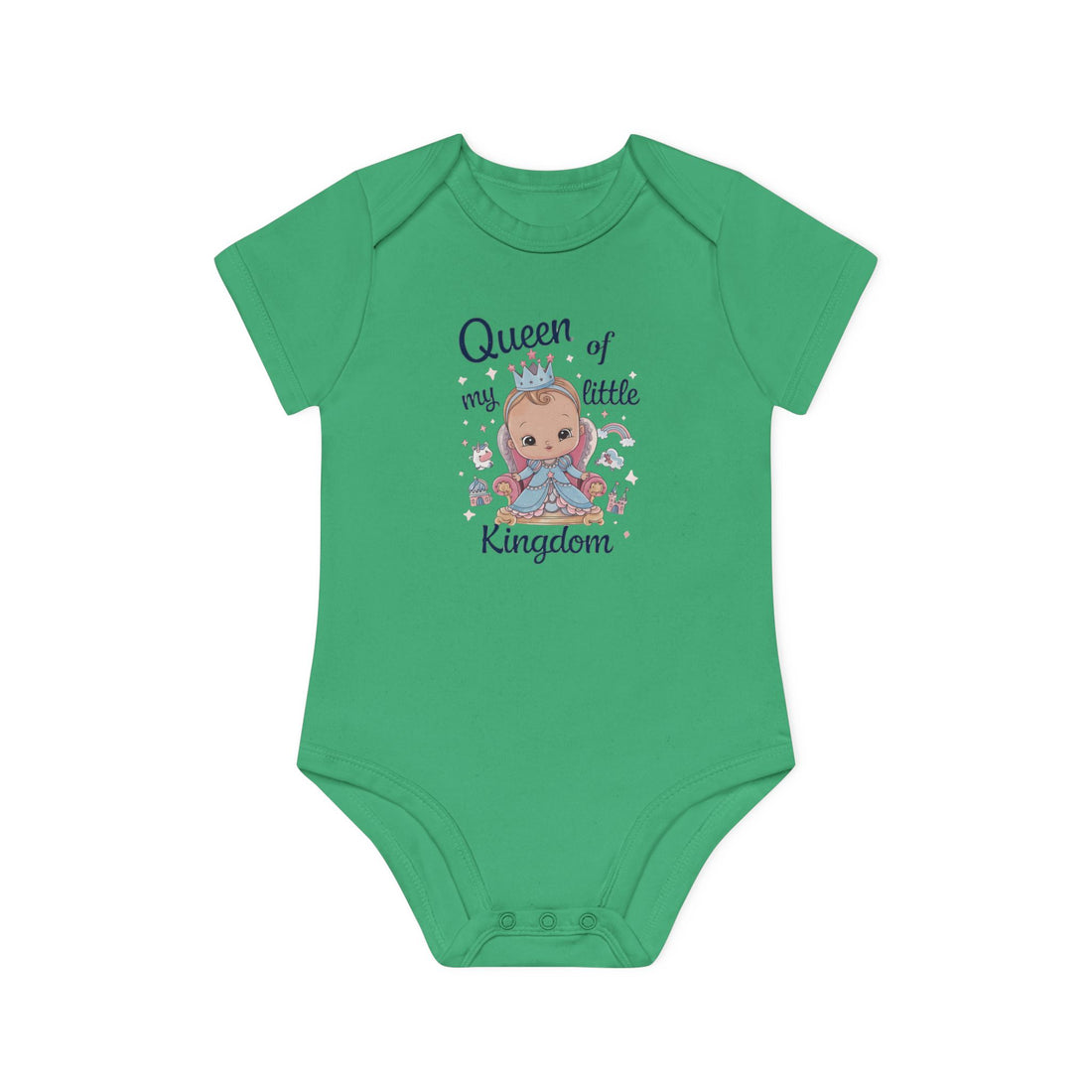 "Queen of my little kingdom" Baby Organic Short Sleeve Bodysuit