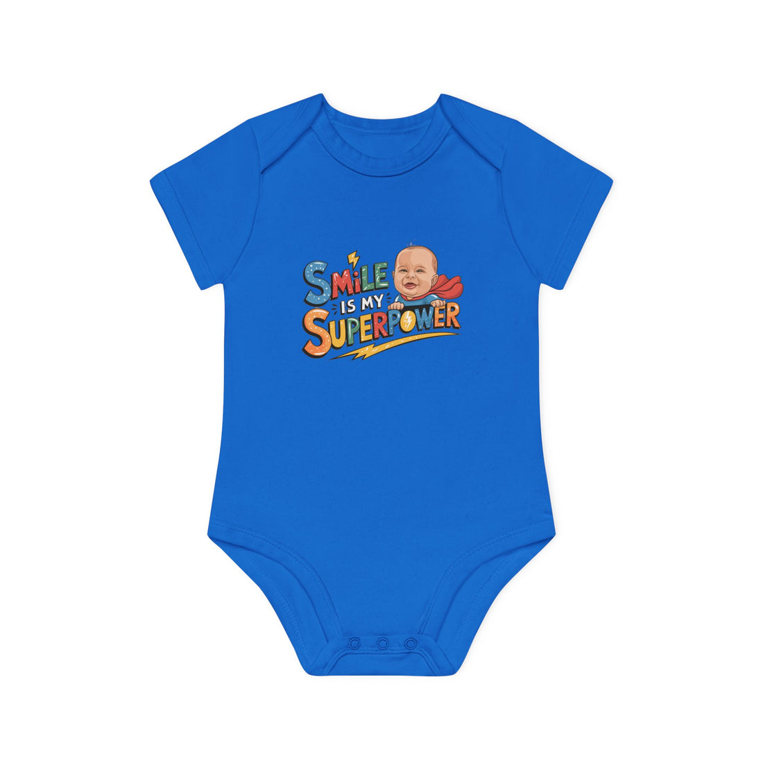 "Smile is my superpower" Baby Organic Short Sleeve Bodysuit