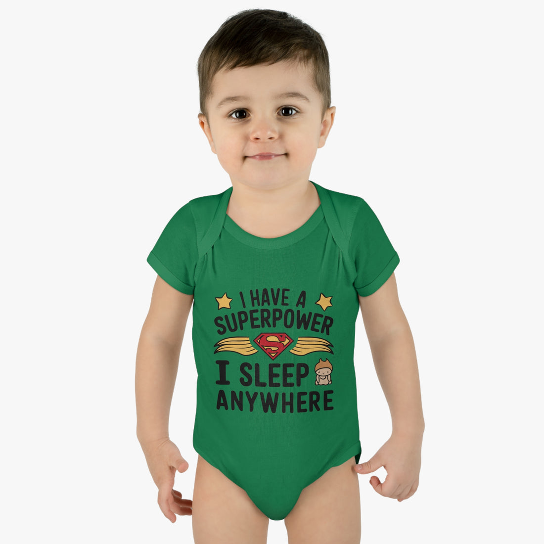 "I have a superpower I sleep anywhere" Infant Baby Rib Bodysuit