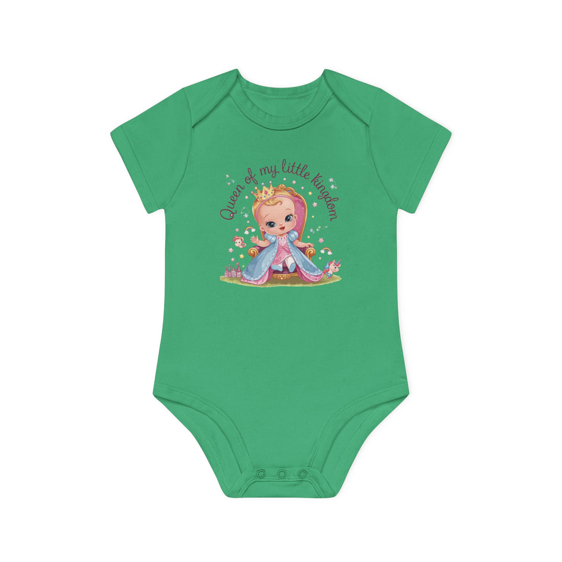 "Queen of my little kingdom" Baby Organic Short Sleeve Bodysuit