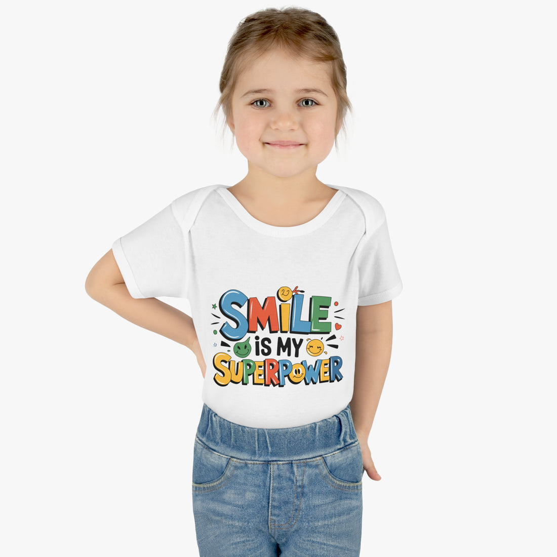 "Smile is my superpower" Infant Baby Rib Bodysuit