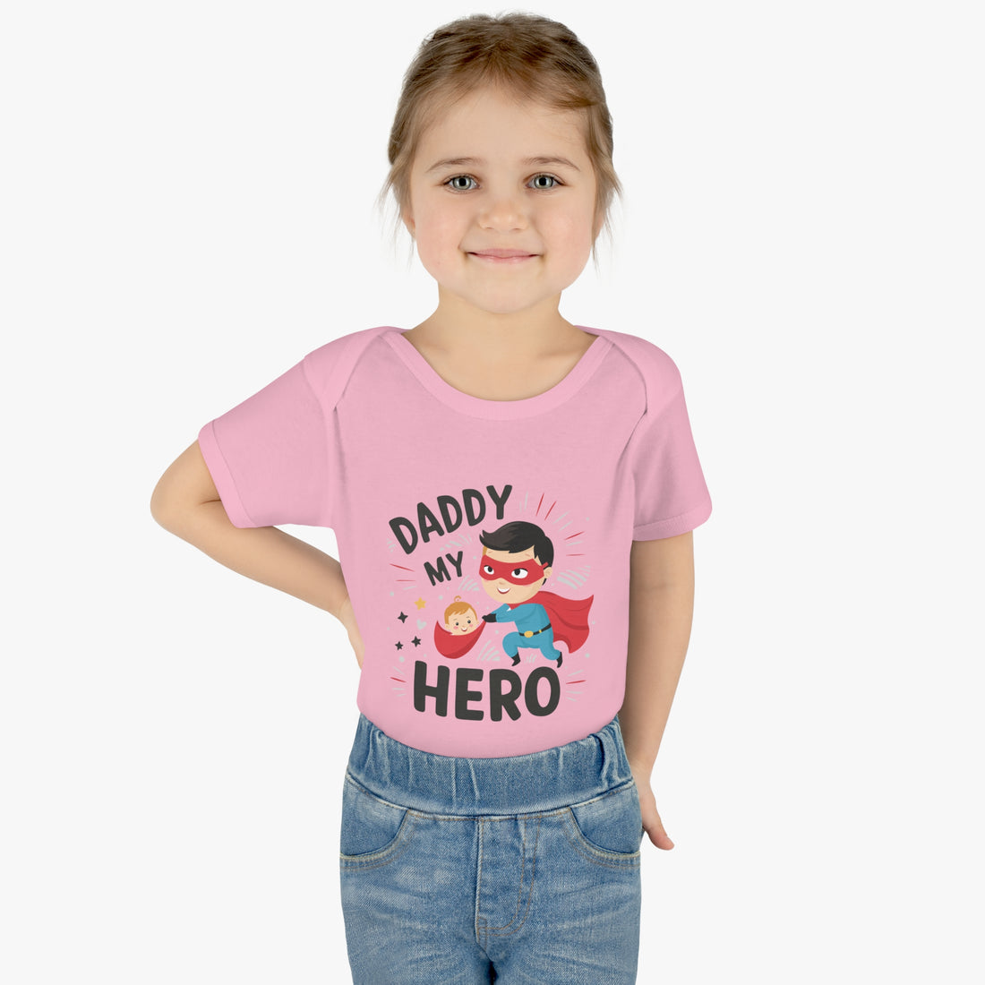 "Daddy is my hero" Infant Baby Rib Bodysuit