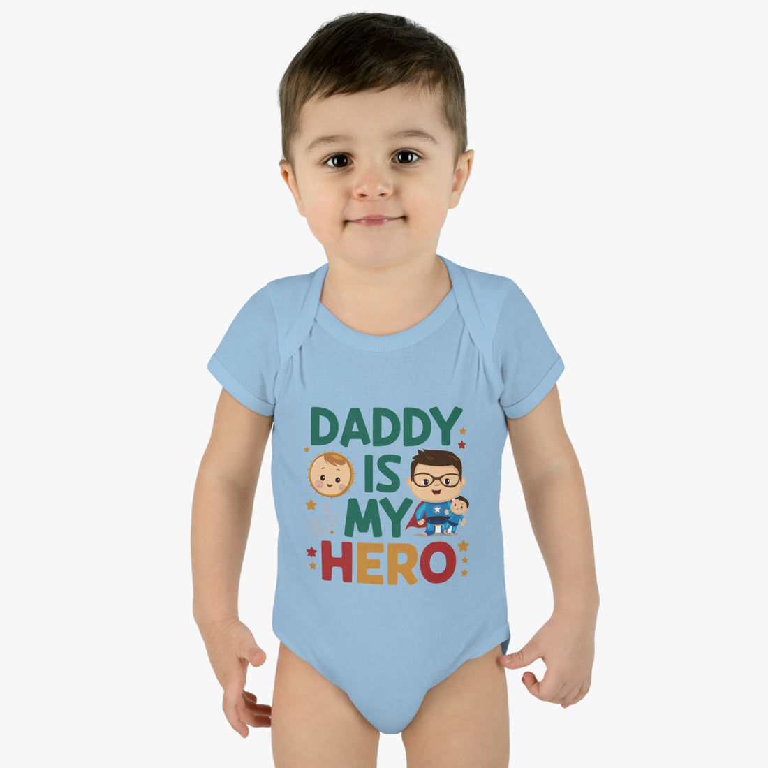 "Daddy is my hero" Infant Baby Rib Bodysuit