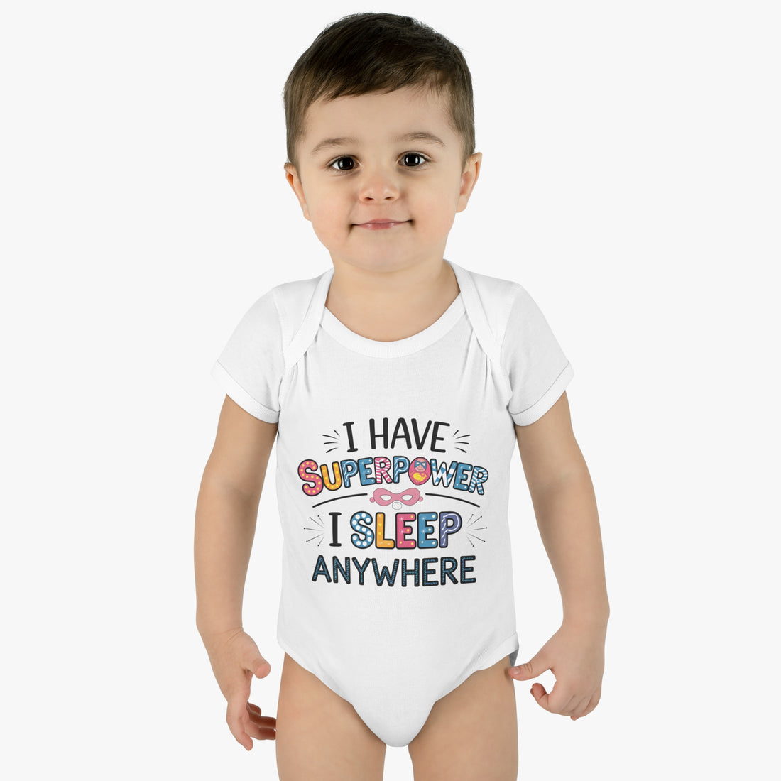 "I have superpower, I sleep anywhere" Infant Baby Rib Bodysuit