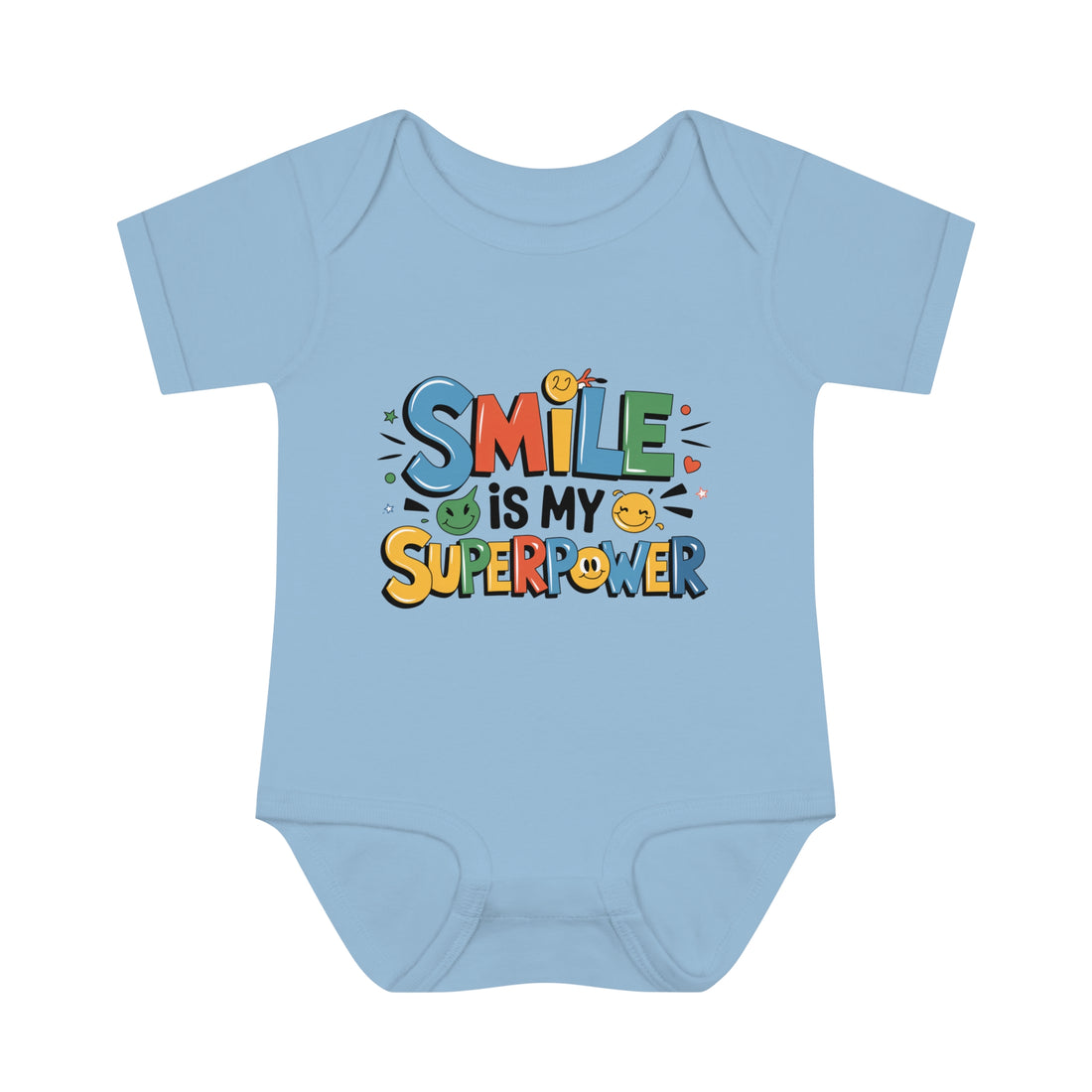 "Smile is my superpower" Infant Baby Rib Bodysuit