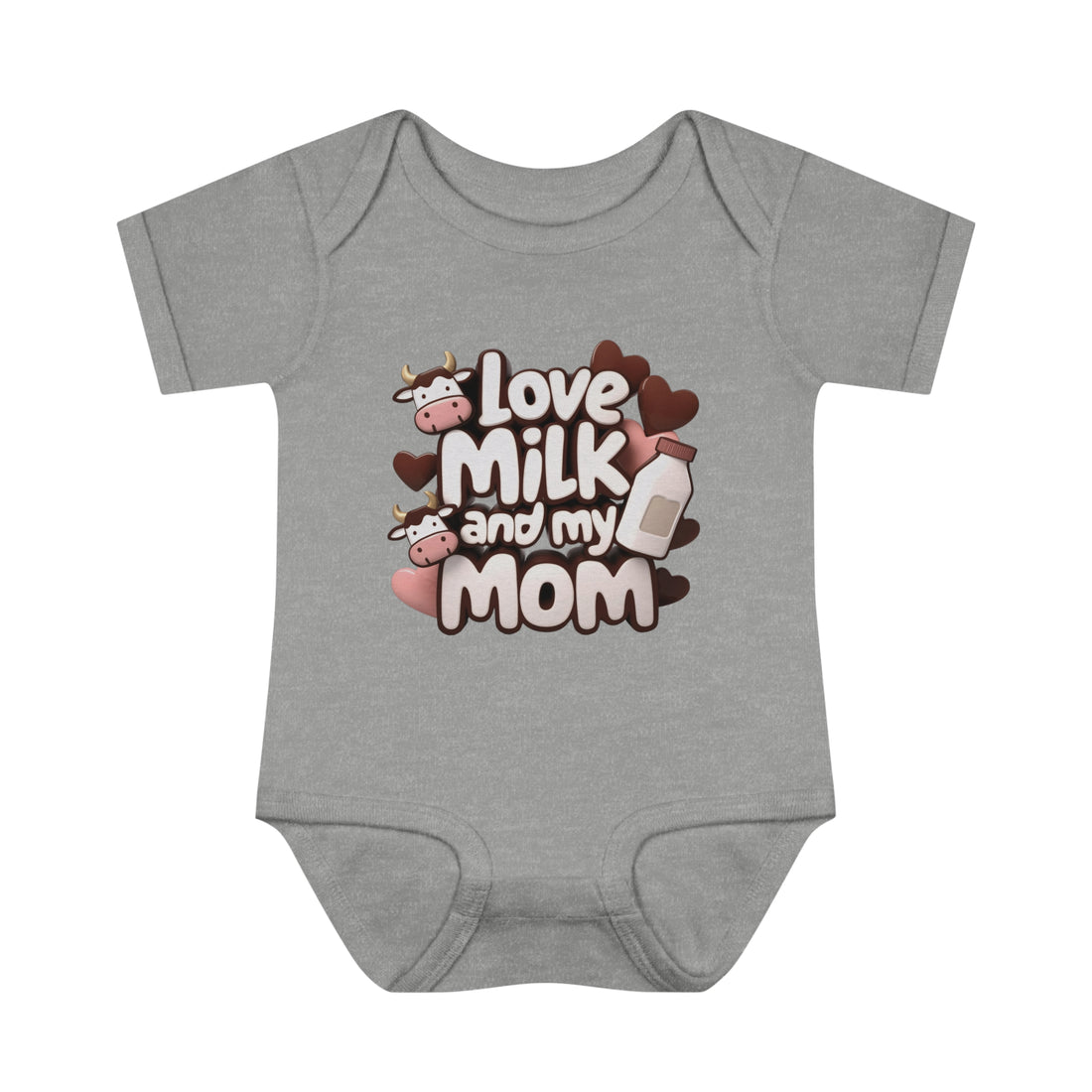 "Love milk and my mom" Infant Baby Rib Bodysuit