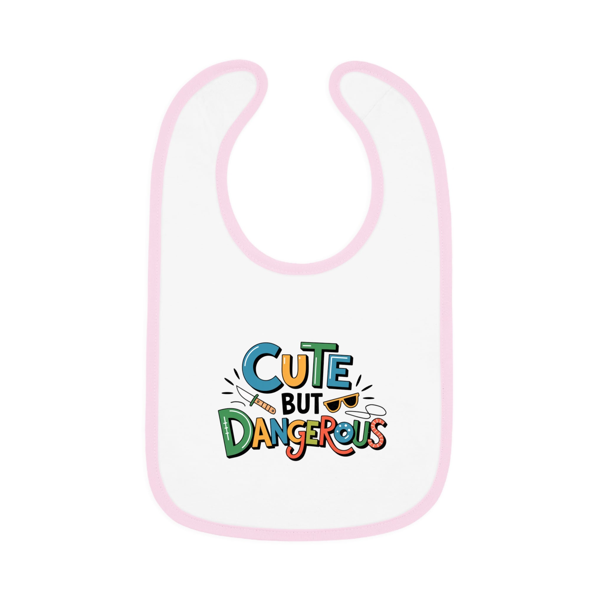 "Cute but dangerous" Baby Contrast Trim Jersey Bib