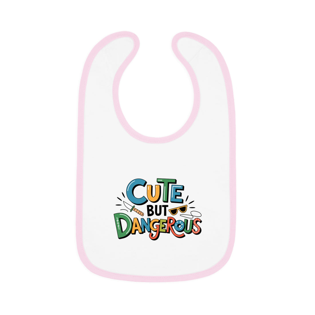 "Cute but dangerous" Baby Contrast Trim Jersey Bib