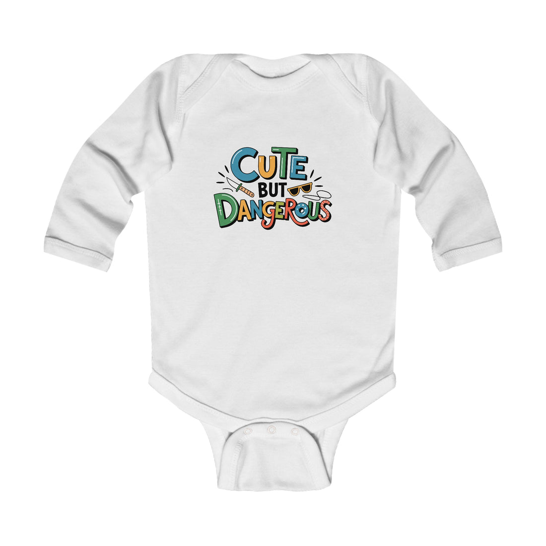 "Cute but dangerous" Infant Long Sleeve Bodysuit