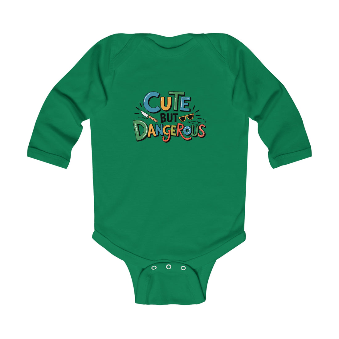 "Cute but dangerous" Infant Long Sleeve Bodysuit