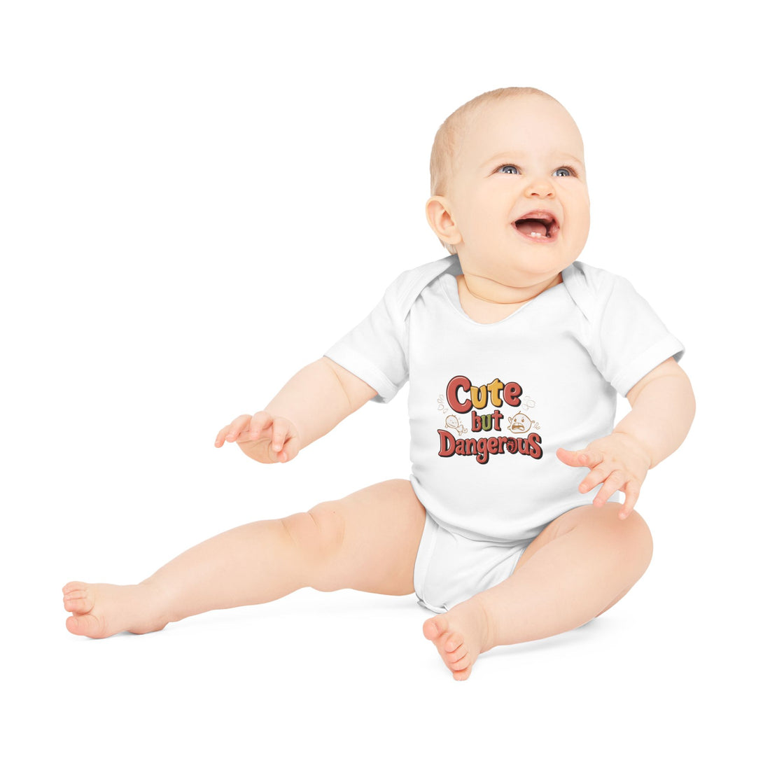 "Cute but dangerous" Baby Organic Short Sleeve Bodysuit