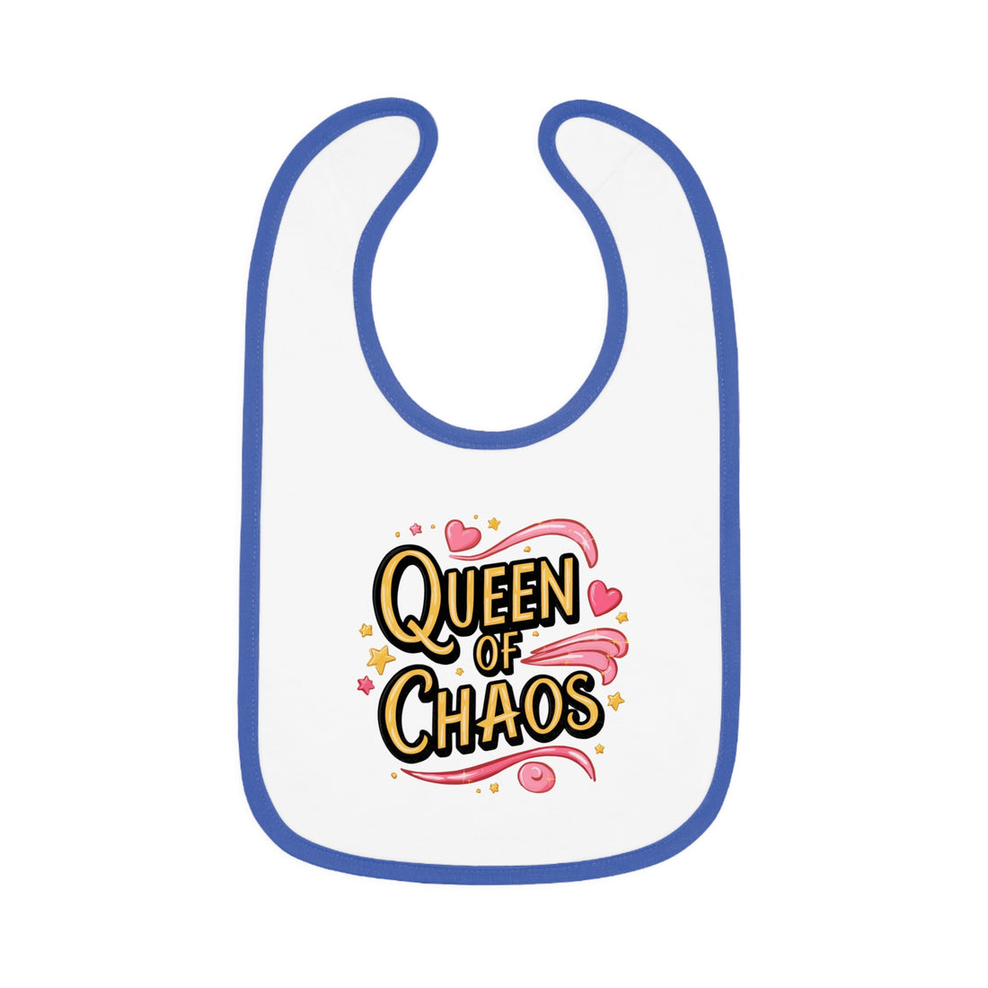 "Queen of chaos" Baby Contrast Trim Jersey Bib