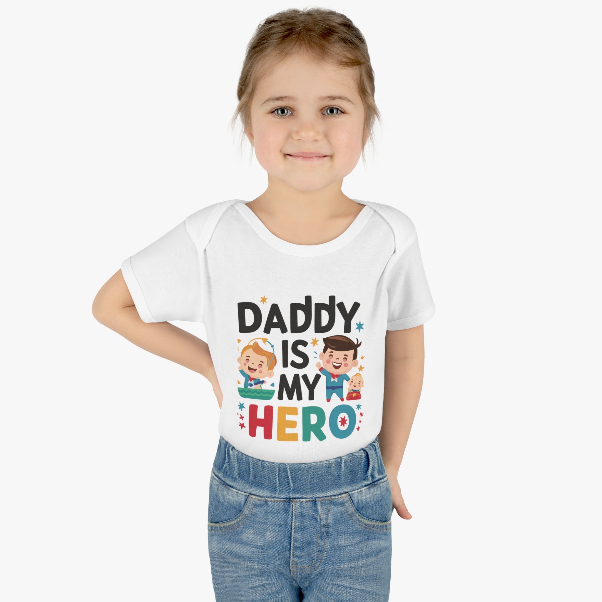 "Daddy is my hero" Infant Baby Rib Bodysuit