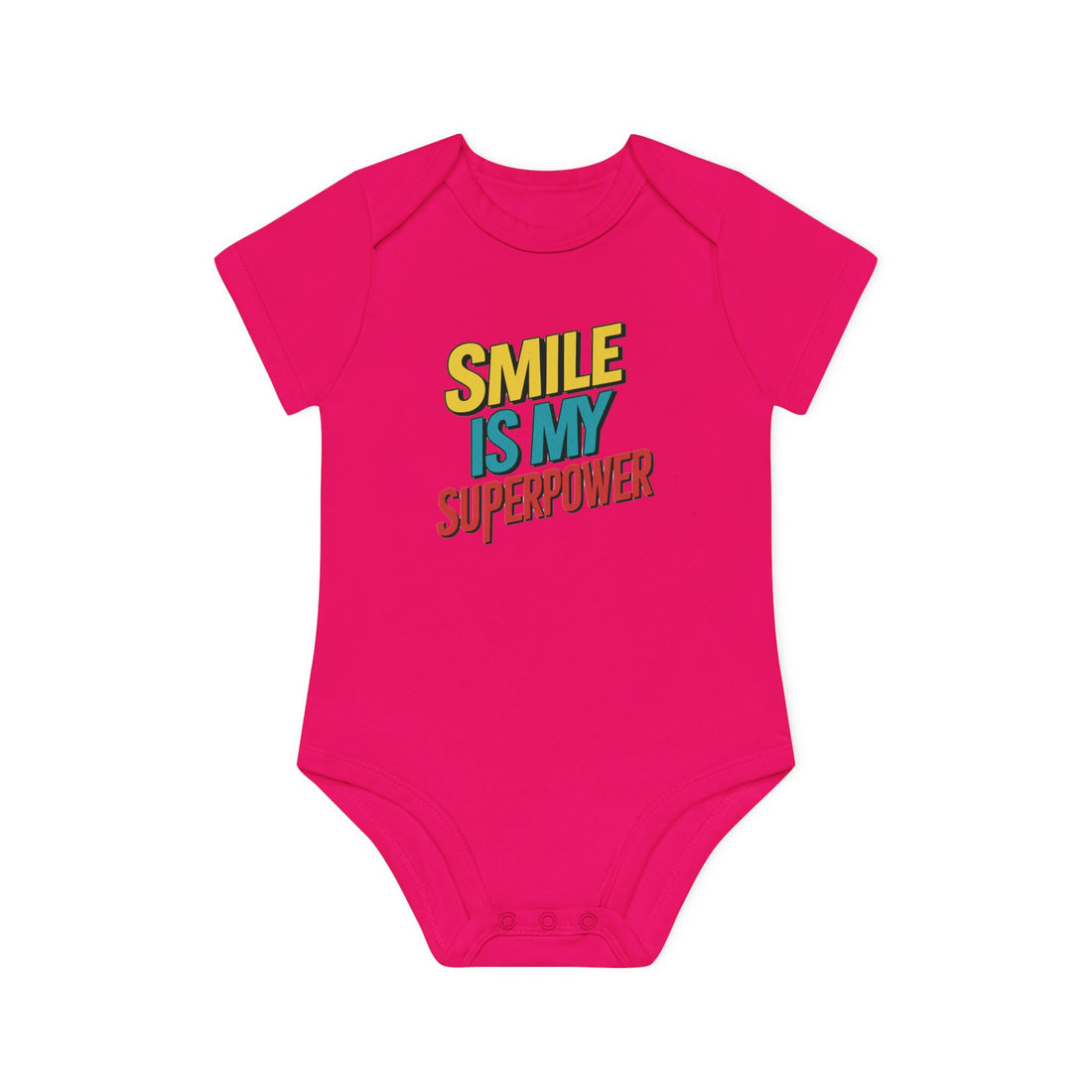 "Smile is my superpower" Baby Organic Short Sleeve Bodysuit