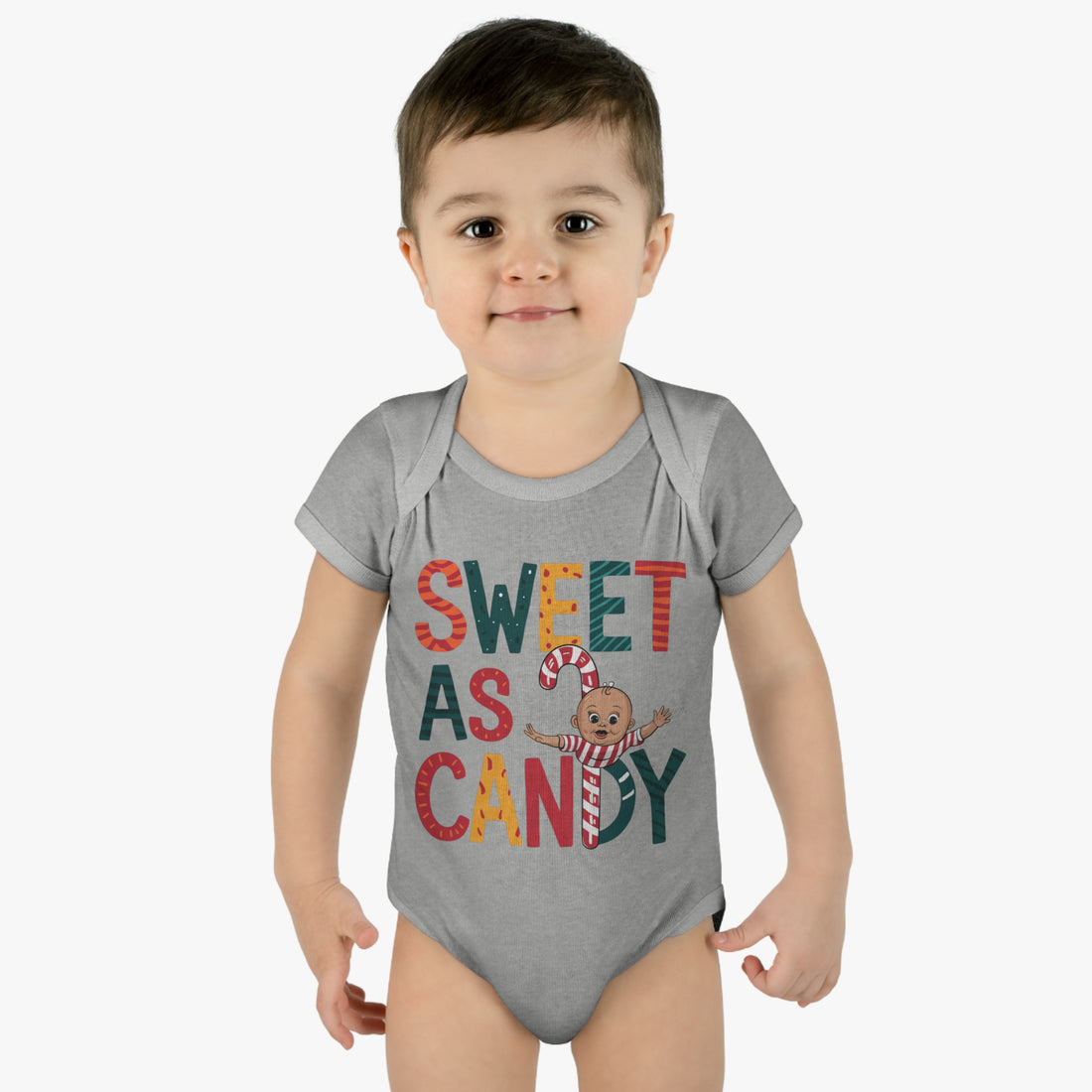 "Sweet as candy" Infant Baby Rib Bodysuit